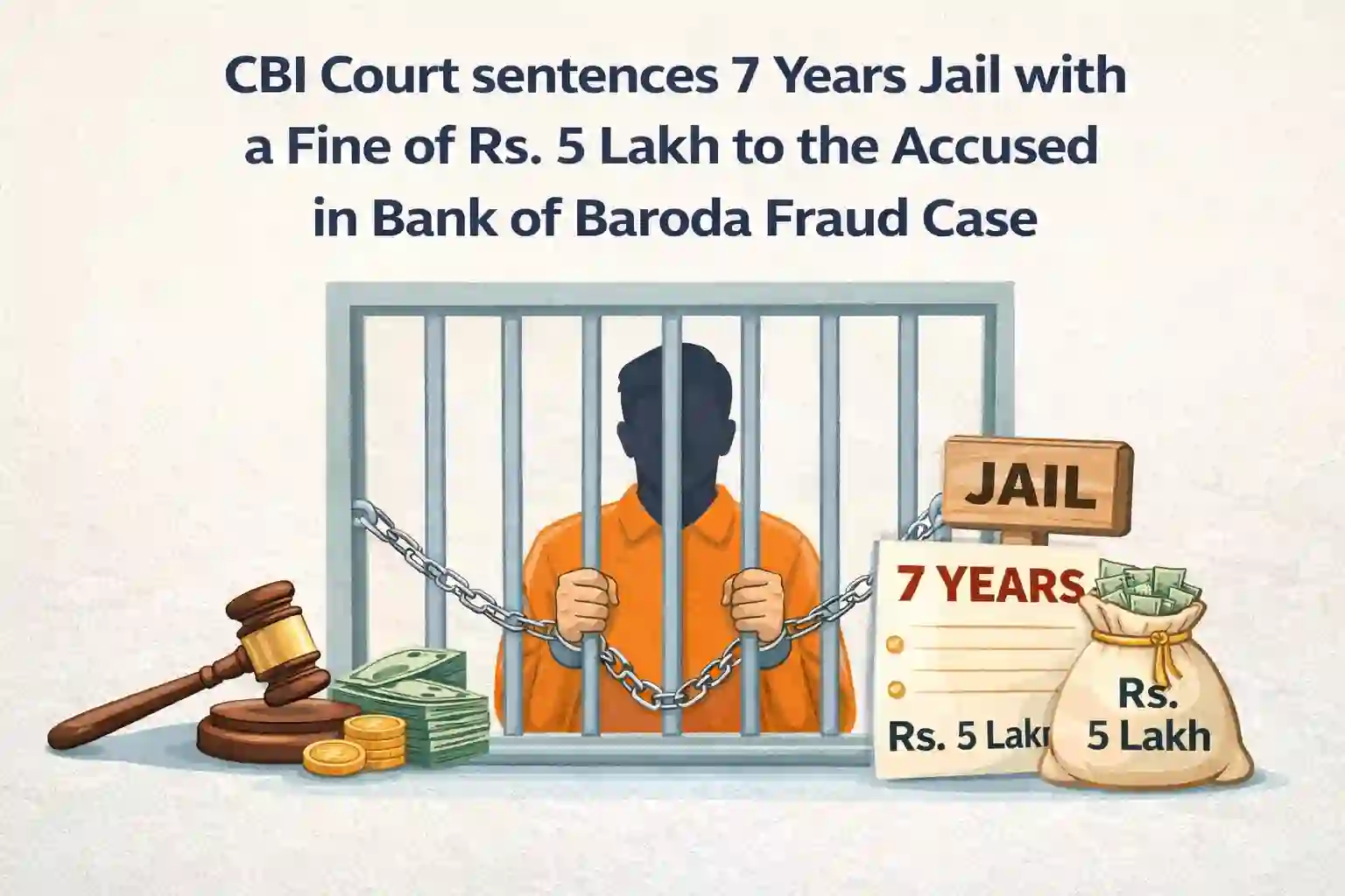 CBI Court sentences 7 Years Jail with a Fine of Rs. 5 Lakh to the Accused in Bank of Baroda Fraud Case