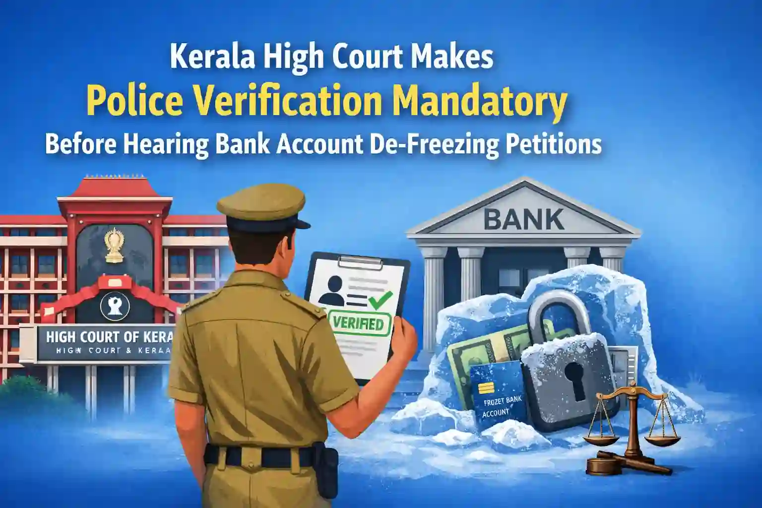 Kerala High Court Makes Police Verification Mandatory Before Hearing Bank Account De-Freezing Petitions