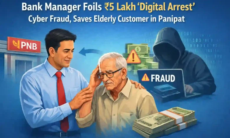 Bank Manager Foils ₹5 Lakh ‘Digital Arrest’ Cyber Fraud, Saves Elderly Customer in Panipat