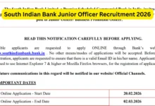 South Indian Bank (SIB) Recruitment 2026 Notification Released for Junior Officer Post