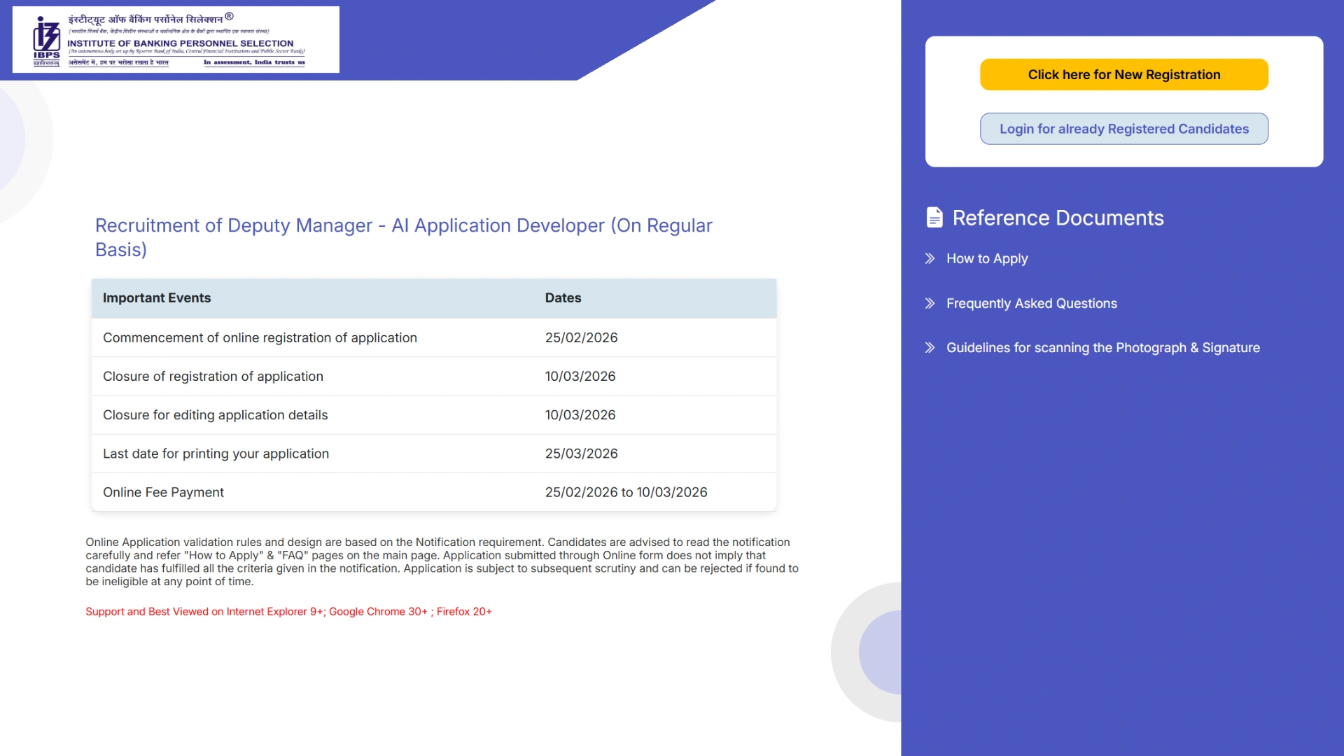 IBPS Recruitment 2026 Notification Released for Deputy Manager Posts