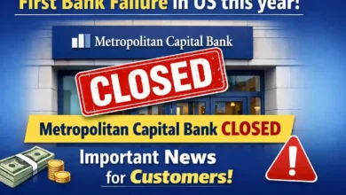 First Bank Failure in US this year! Metropolitan Capital Bank Closed, Important News for Customers