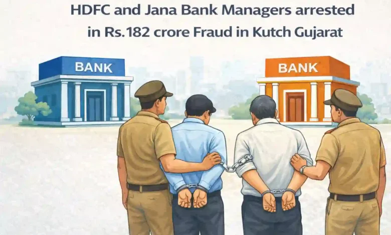 HDFC and Jana Bank Managers arrested in Rs.182 crore Fraud in Kutch Gujarat