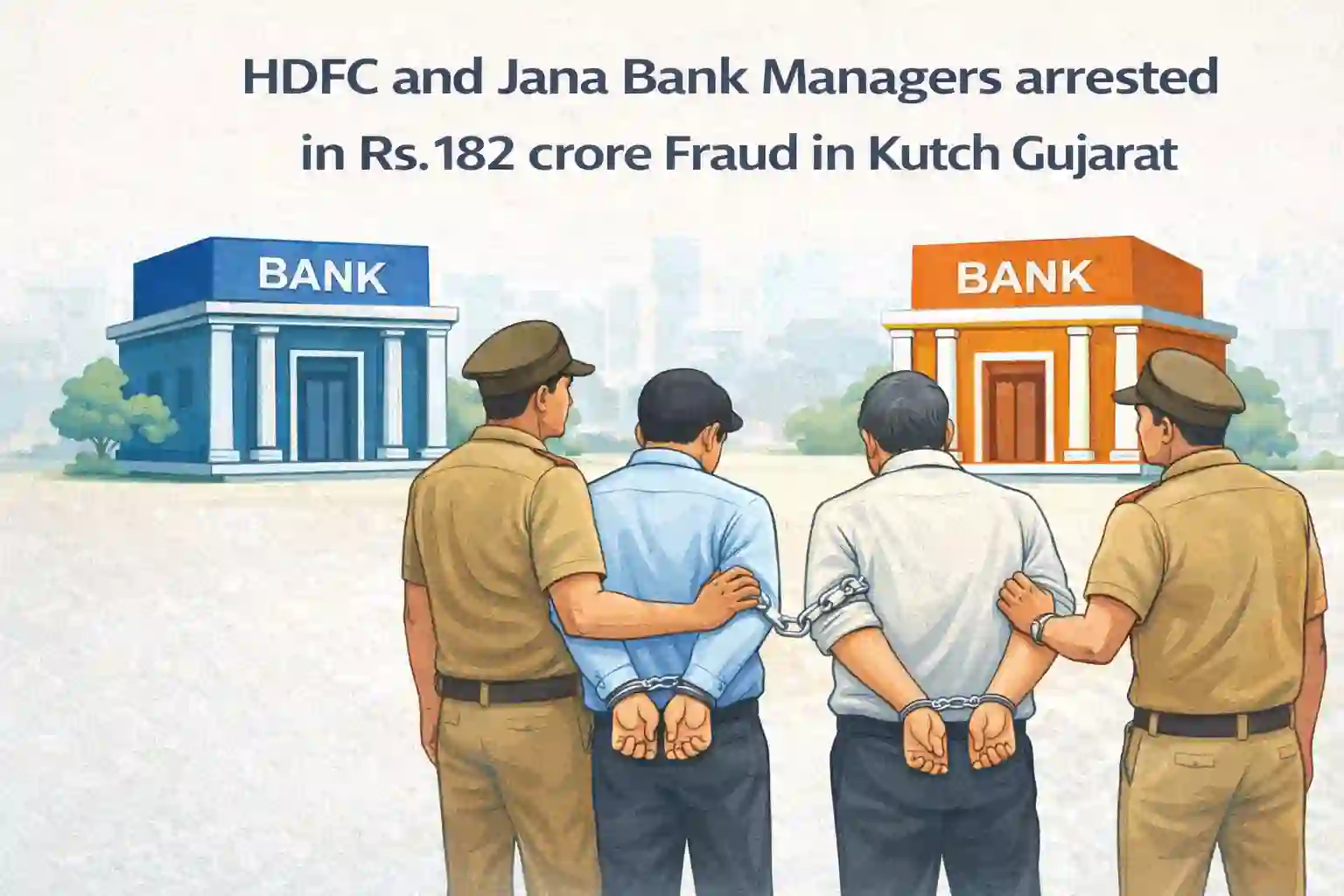 HDFC and Jana Bank Managers arrested in Rs.182 crore Fraud in Kutch Gujarat