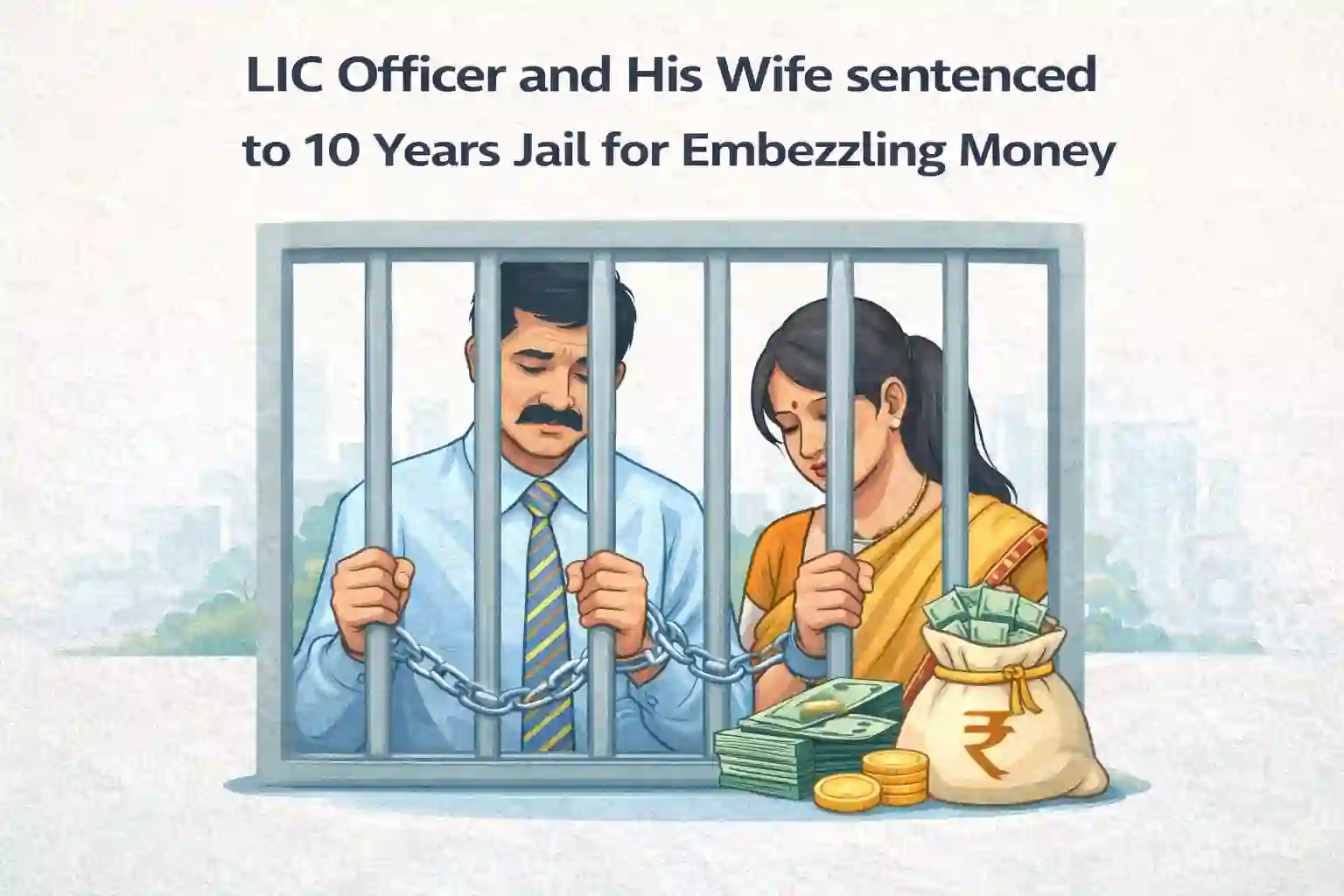 LIC Officer and His Wife sentenced to 10 Years Jail for embezzling Money