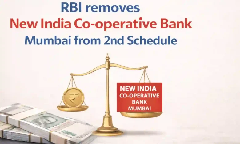 RBI removes New India Co-operative Bank Mumbai from 2nd Schedule