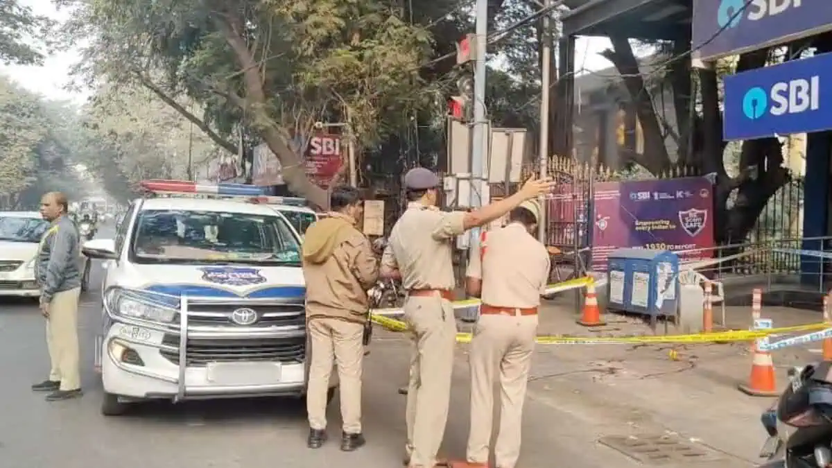 Police reached the spot where cash was looted outside SBI ATM