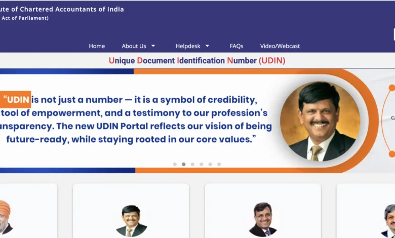 ICAI UDIN Verification Website