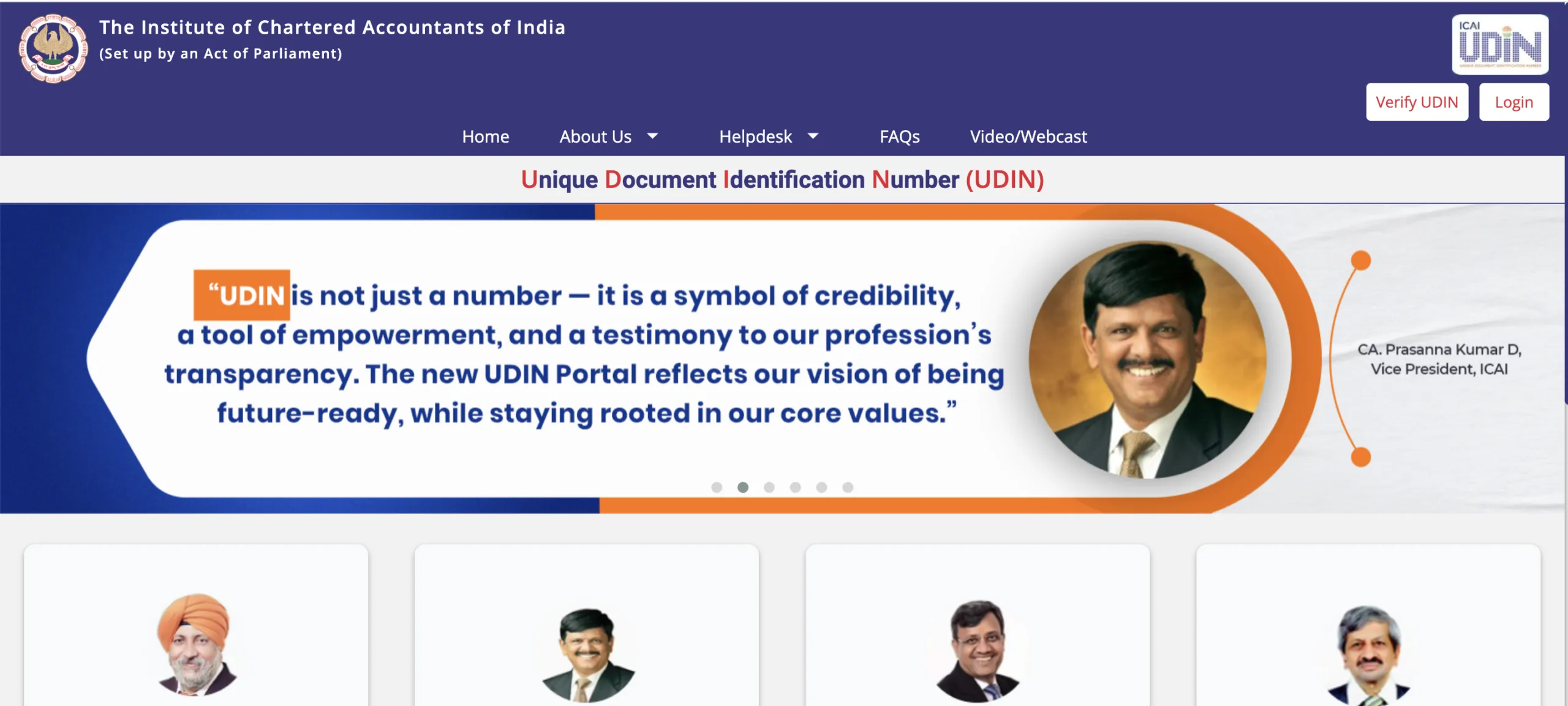 ICAI UDIN Verification Website