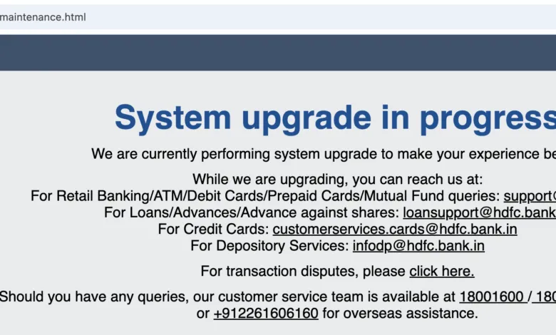 HDFC Bank Complaint Portal not working