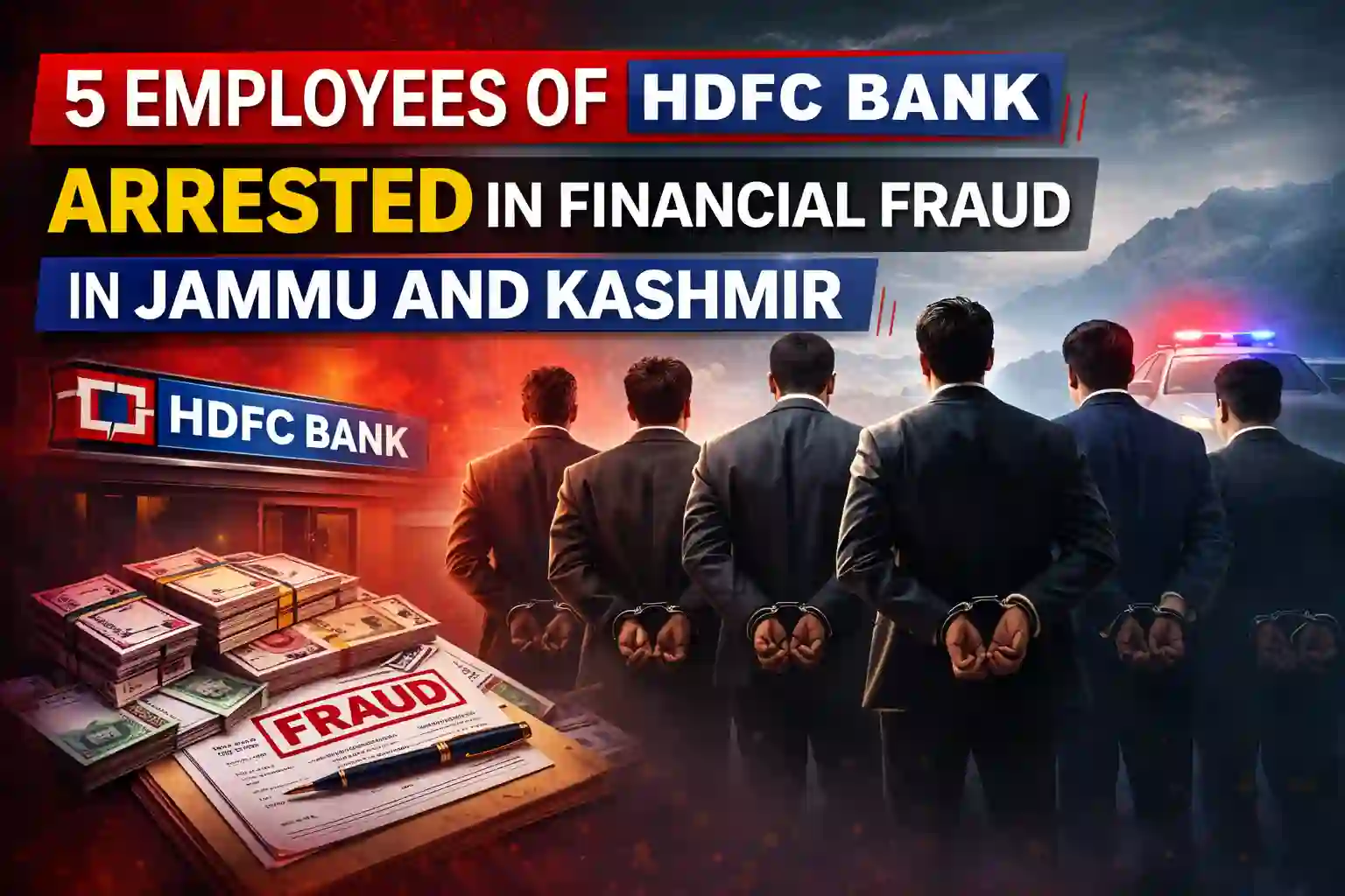 5 Employees of HDFC Bank arrested in Financial Fraud in Jammu and Kashmir