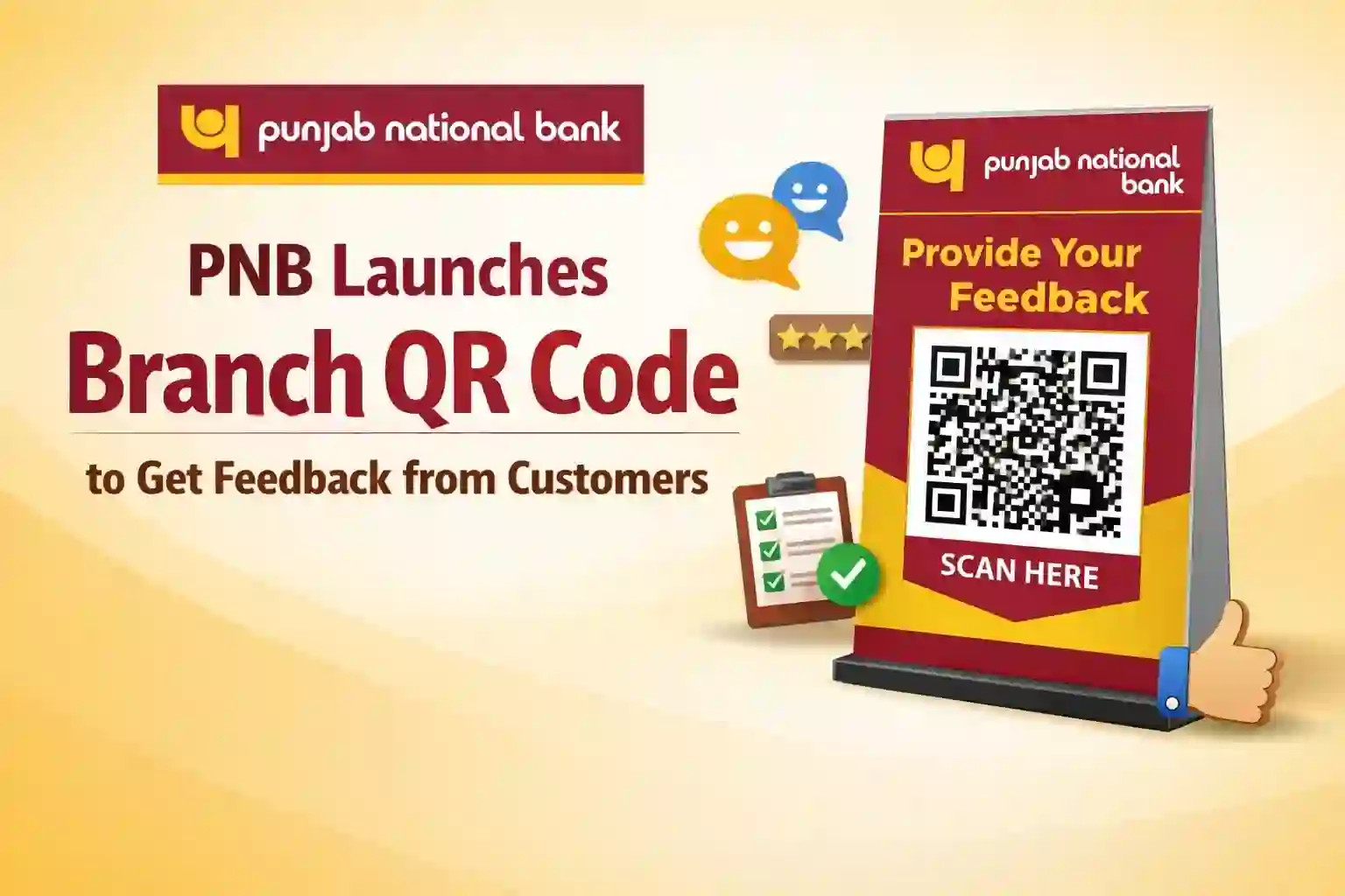 PNB launches Branch QR Code to get feedback from Customers