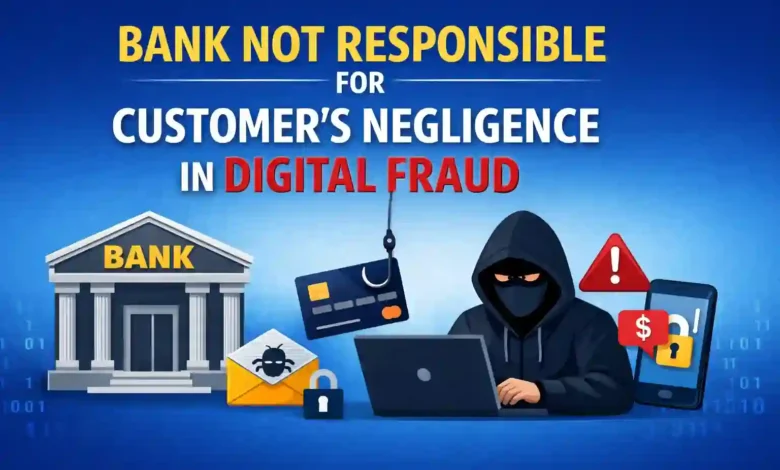 Bank not responsible for customer's negligence in Digital Fraud