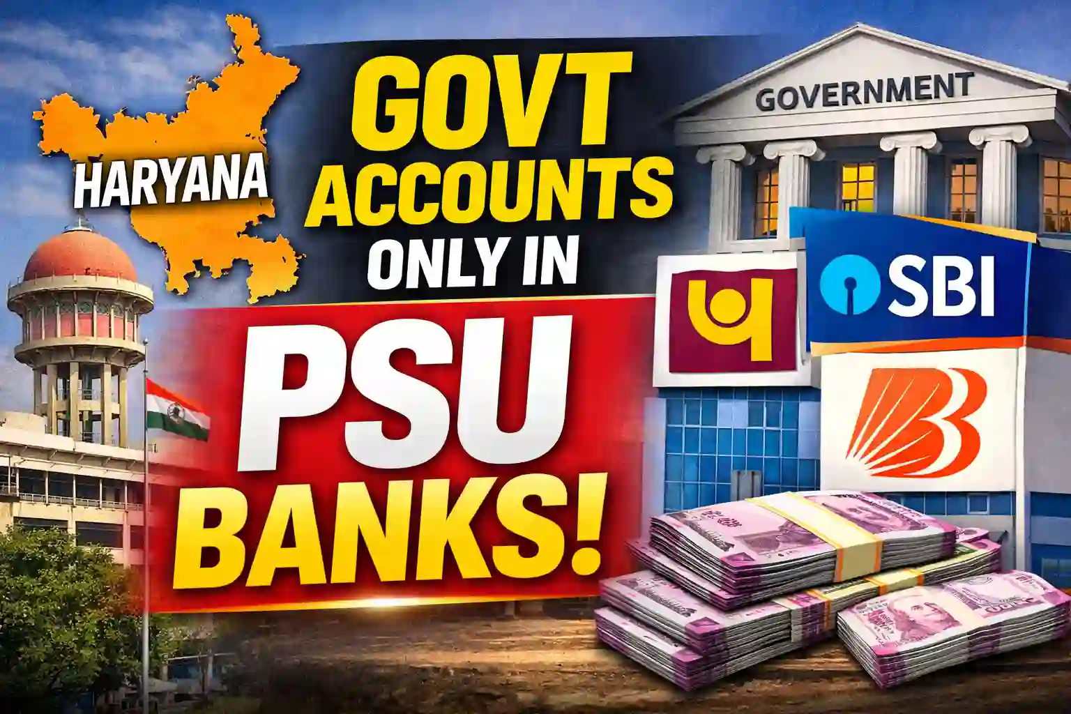 Haryana orders Govt Departments to open accounts only in PSU Banks