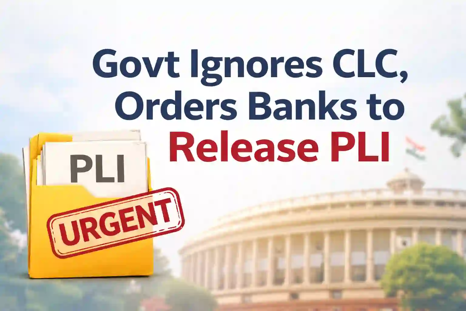 Govt ignores CLC, orders Banks to release PLI