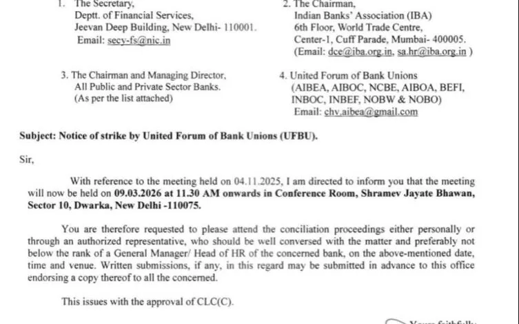 Labour Ministry issues letter for meeting on 9 March 2026