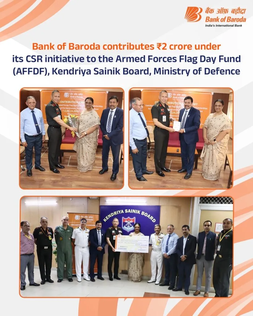 Bank of Baroda contributes Rs.2 crore to Armed Forces
