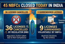 45 NBFCs closed today in India: 36 License cancelled, 9 surrendered License