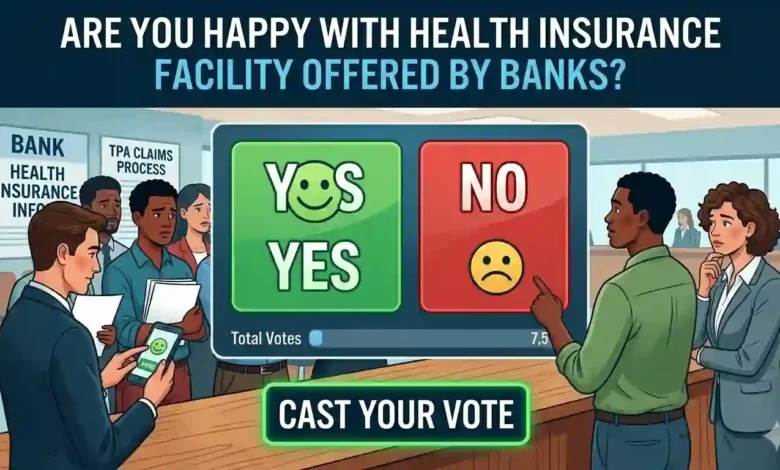 Are you happy with health insurance facility offered by Banks?