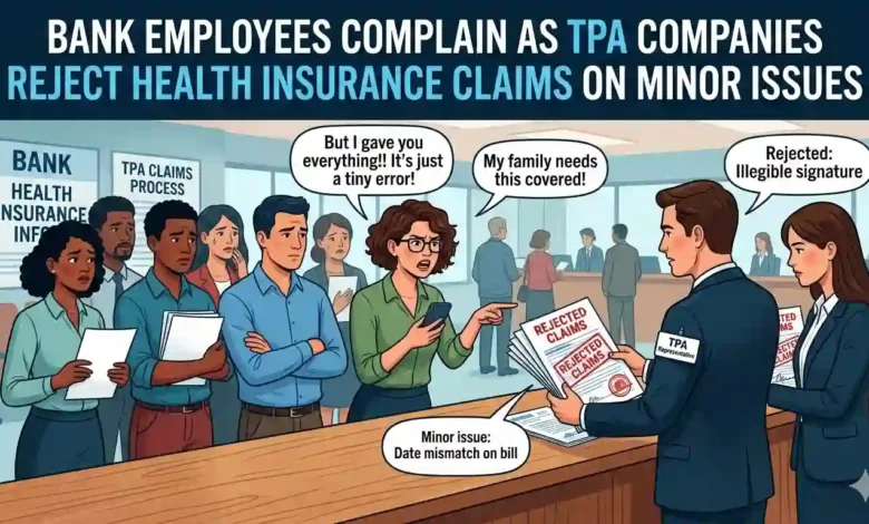 Bank Employees Complain as TPA Companies Reject Health Insurance Claims on Minor Issues