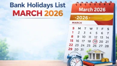 Bank Holidays List March 2026
