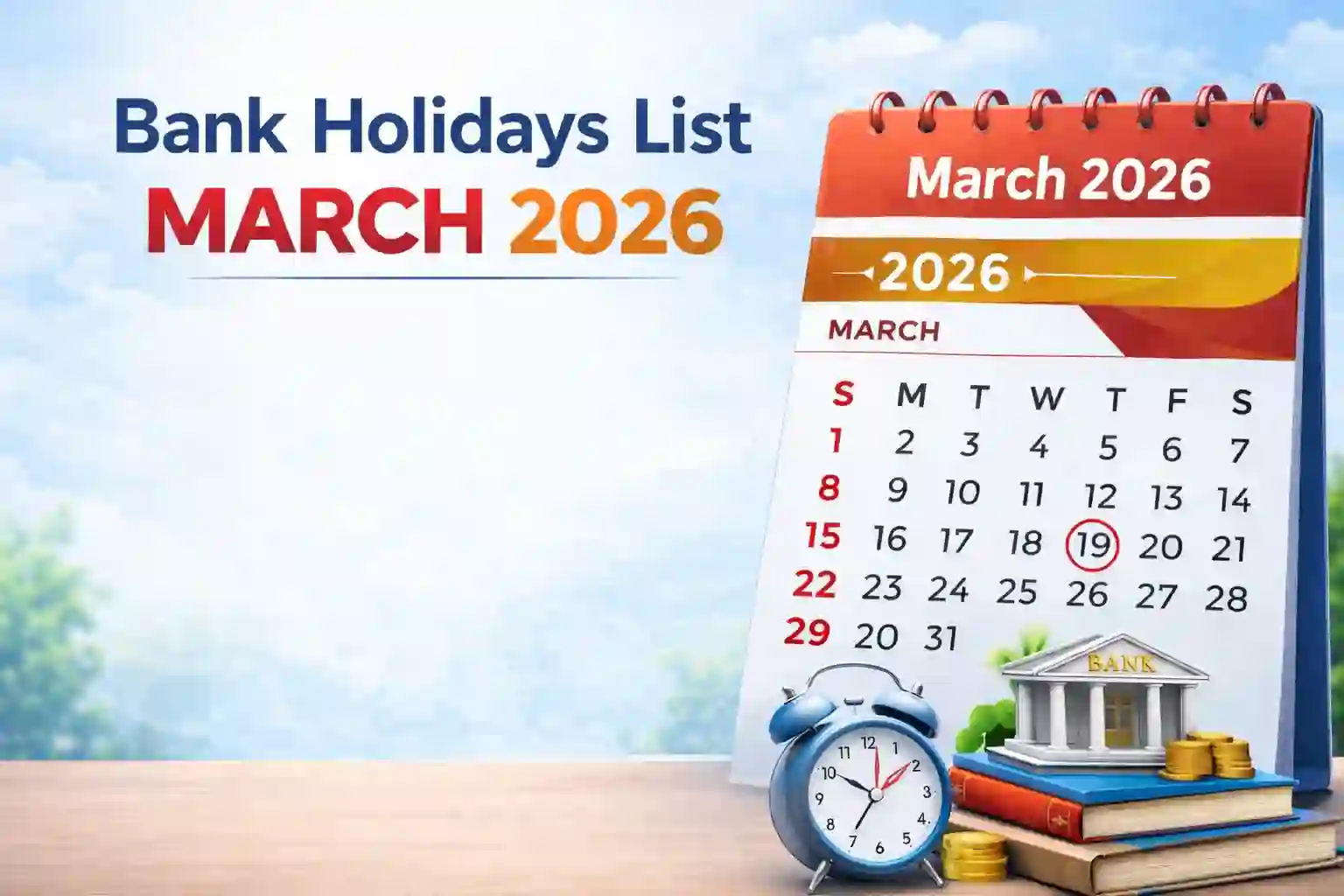 Bank Holidays List March 2026, Check Official holidays as per RBI