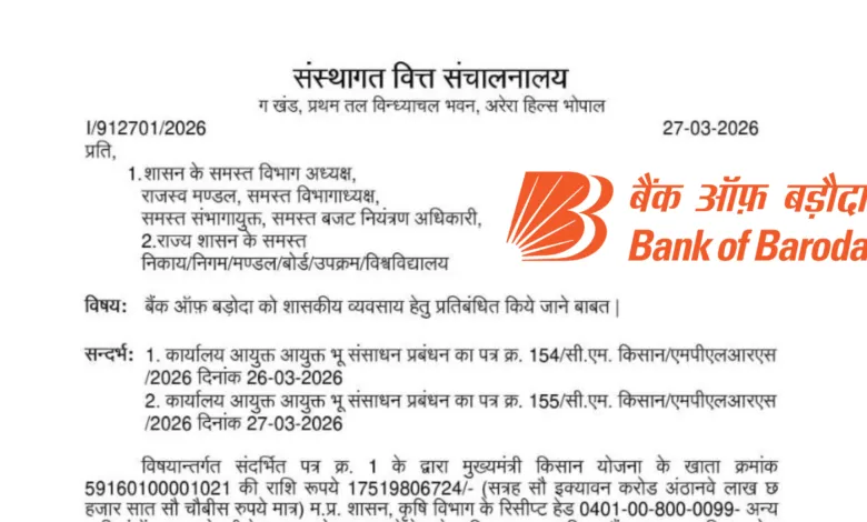 Bank of Baroda Banned from Government Business in Madhya Pradesh for 5 Years