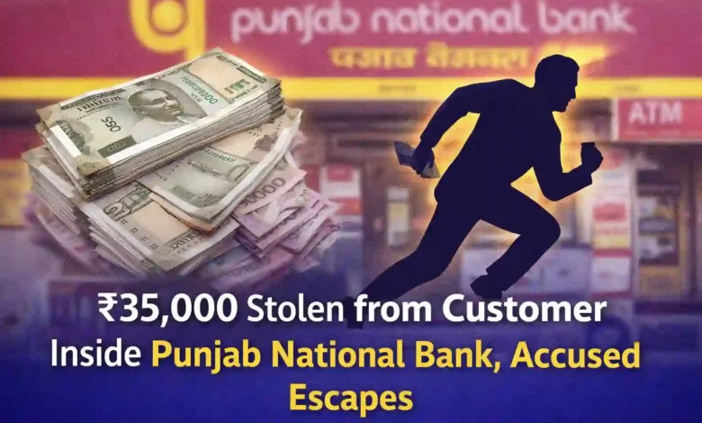 ₹35,000 Stolen from Customer Inside Punjab National Bank, Accused Escapes