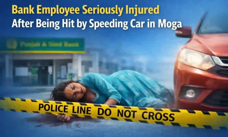 Bank Employee Seriously Injured After Being Hit by Speeding Car in Moga