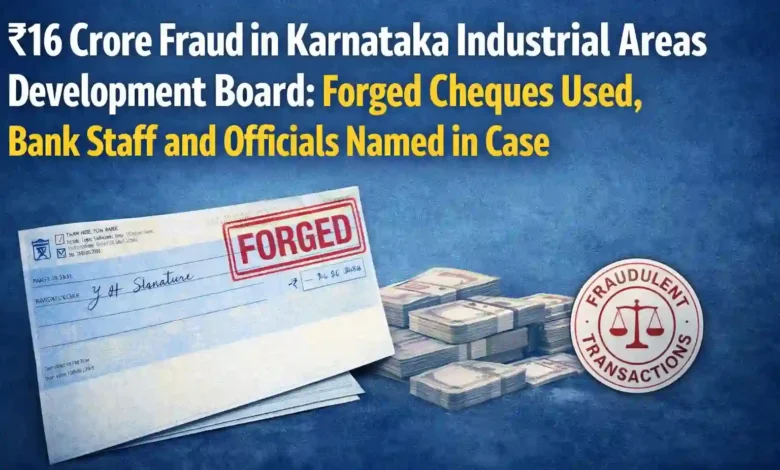 ₹16 Crore Fraud in Karnataka Industrial Areas Development Board: Forged Cheques Used, Bank Staff and Officials Named in Case