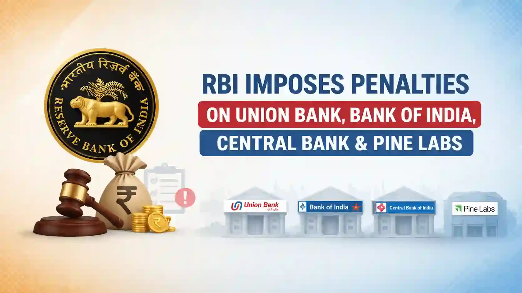 RBI Imposes Penalties 3 PSU Banks - Union Bank, Bank of India and Central Bank
