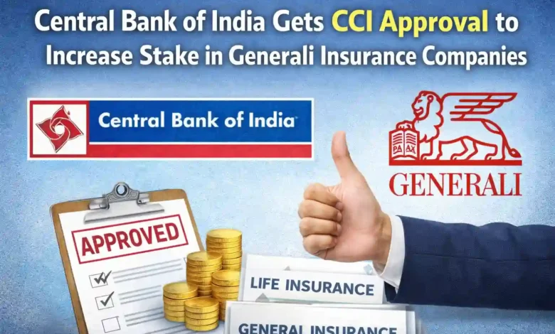 Central Bank of India Gets CCI Approval to Increase Stake in Generali Insurance Firms