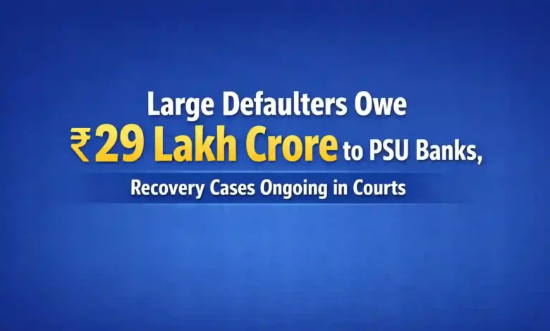Large Defaulters Owe ₹29 Lakh Crore to PSU Banks, Recovery Cases Ongoing in Courts