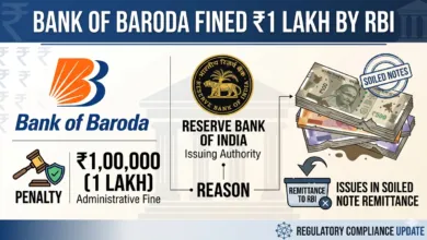 Bank of Baroda Fined Rs. 1 Lakh by RBI for Soiled Note Remittance Issue