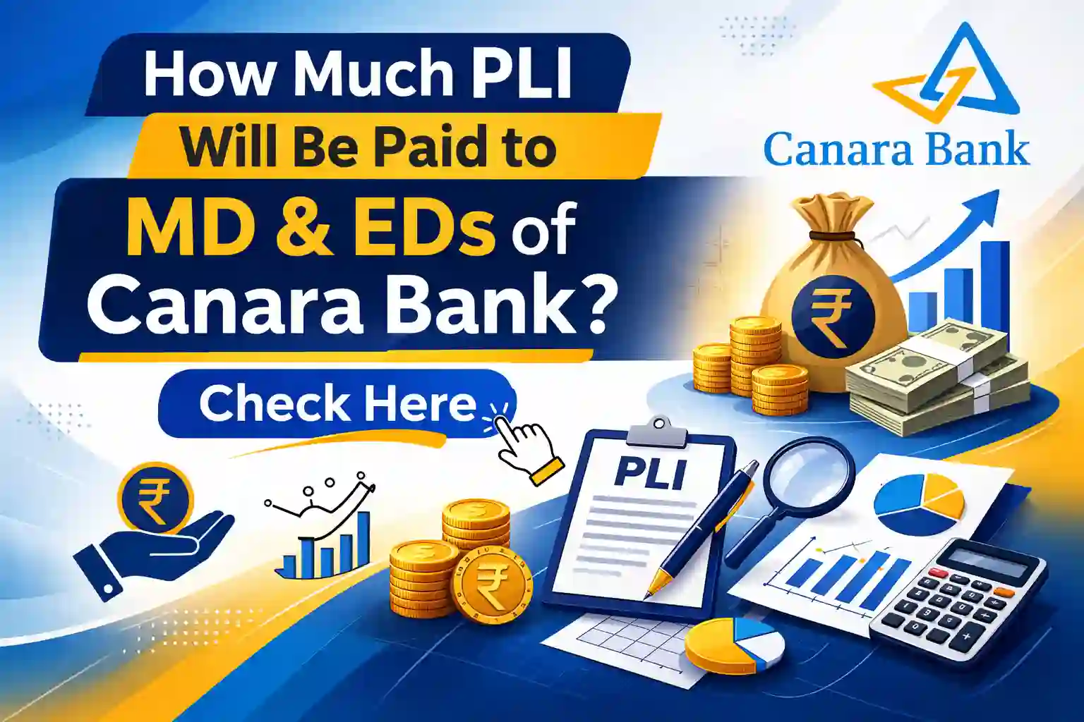 How much PLI will be paid to MD&EDs of Canara Bank?