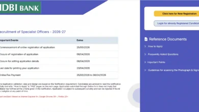IDBI Bank Specialist Officer Recruitment 2026 Notification