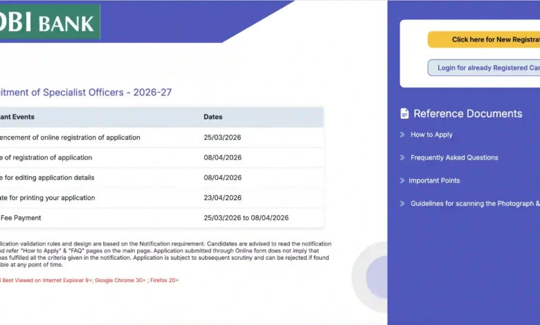 IDBI Bank Specialist Officer Recruitment 2026 Notification