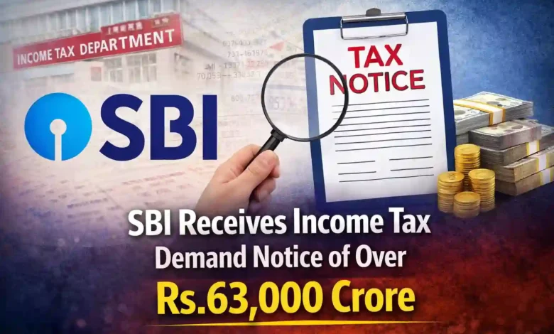 SBI Receives Income Tax Demand Notice of Over Rs.63,000 Crore