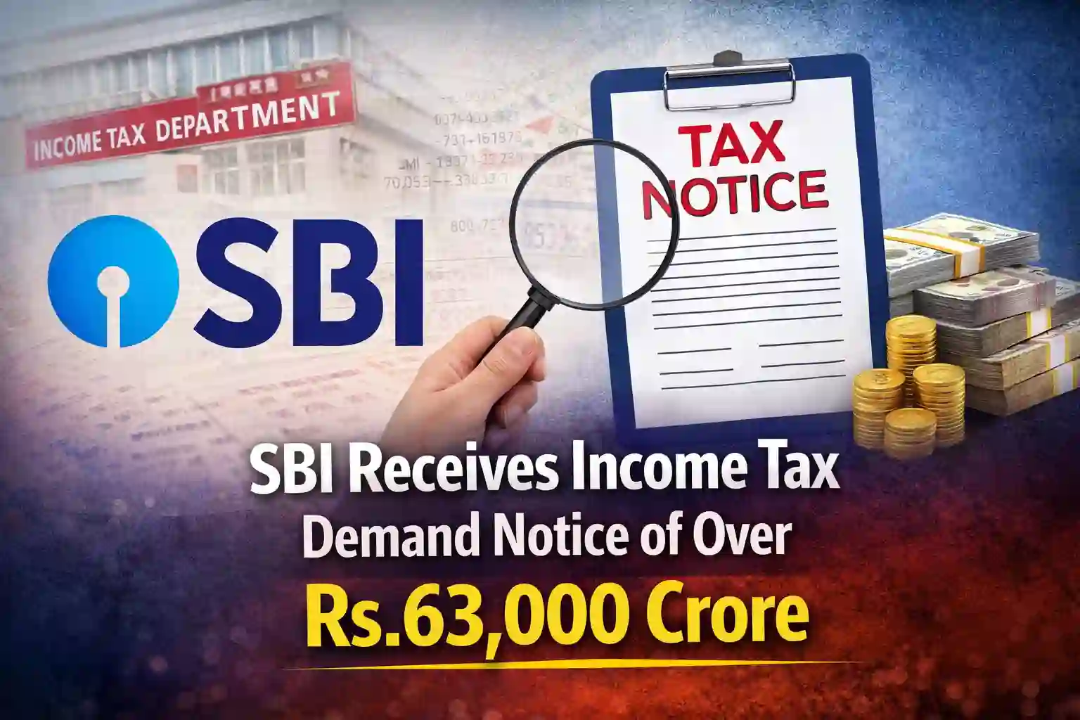SBI Receives Income Tax Demand Notice of Over Rs.63,000 Crore