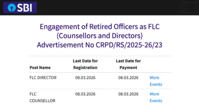 SBI vacancy released for FLC Counsellor and FLC Director