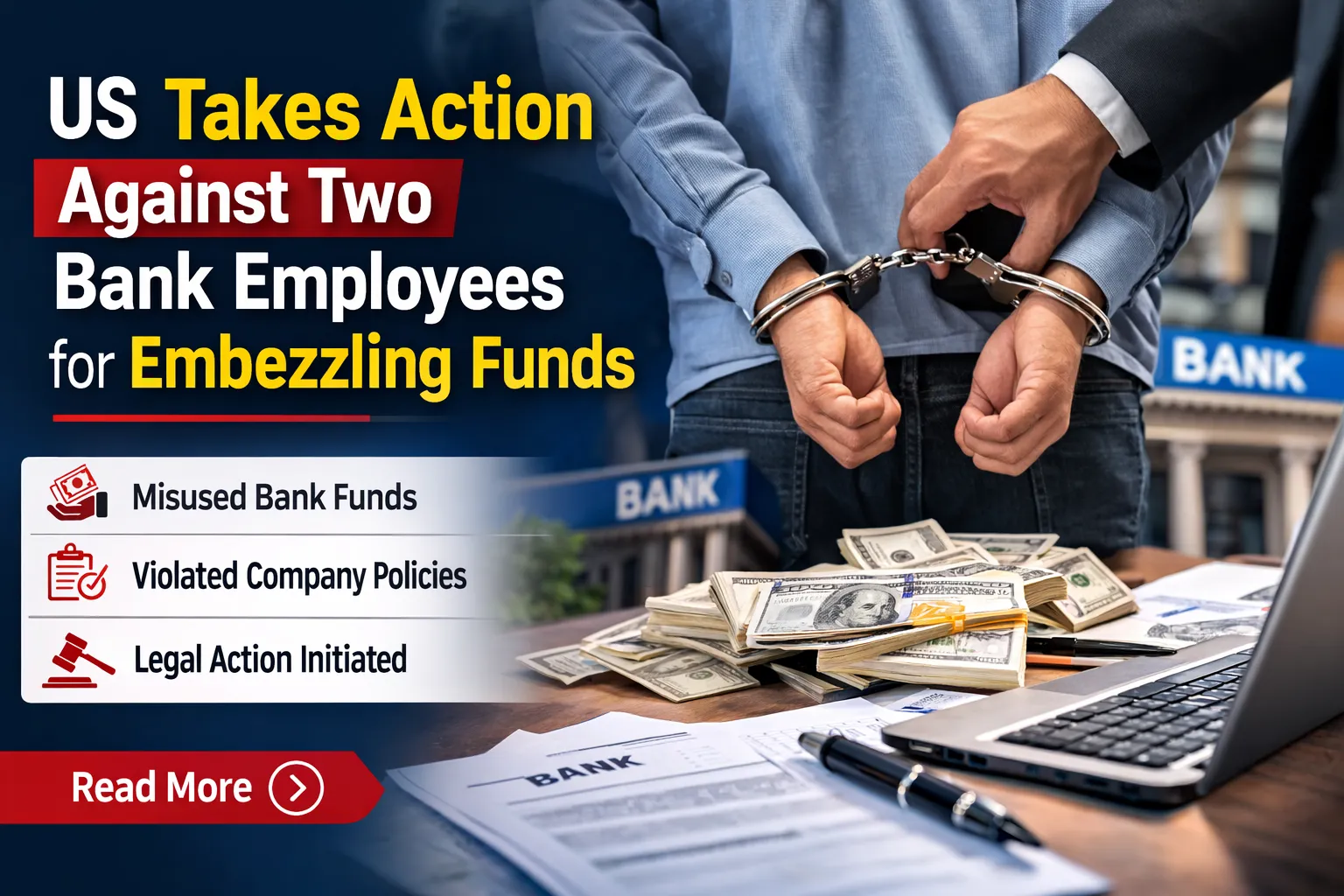 US Takes action against Two Bank Employees for embezzling Funds