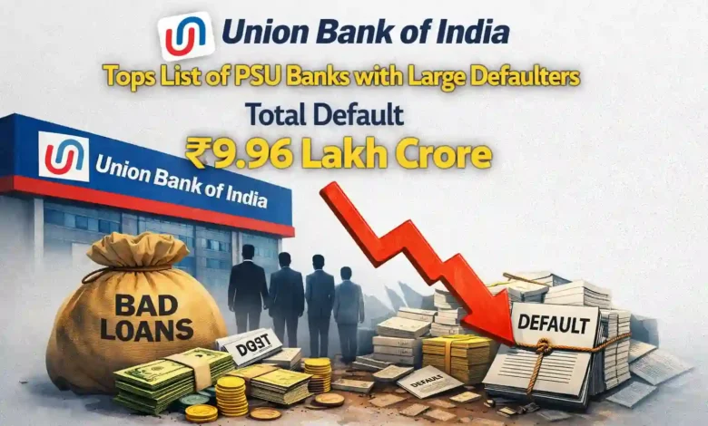 Union Bank of India tops the list of PSU banks with large defaulters, Total Default Rs 9.96 Lakh Crore
