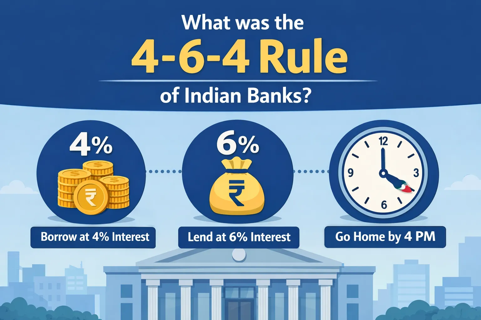 What was the 4–6–4 Rule of Indian Banks?