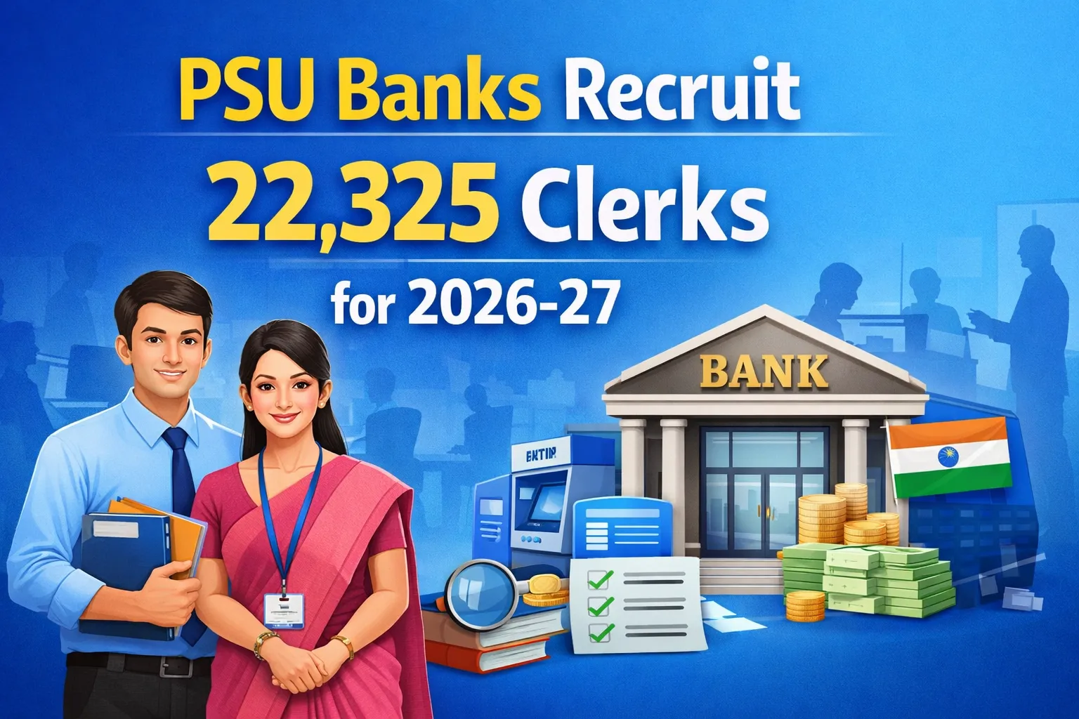 PSU Banks recruit 22,325 Clerks for 2026-27: State Wise Vacancies