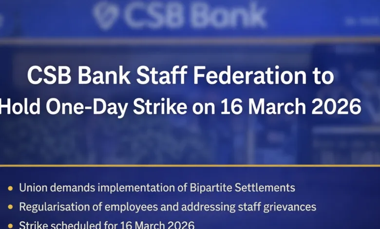 CSB Bank Employees Announce One Day Strike on 16 March 2026