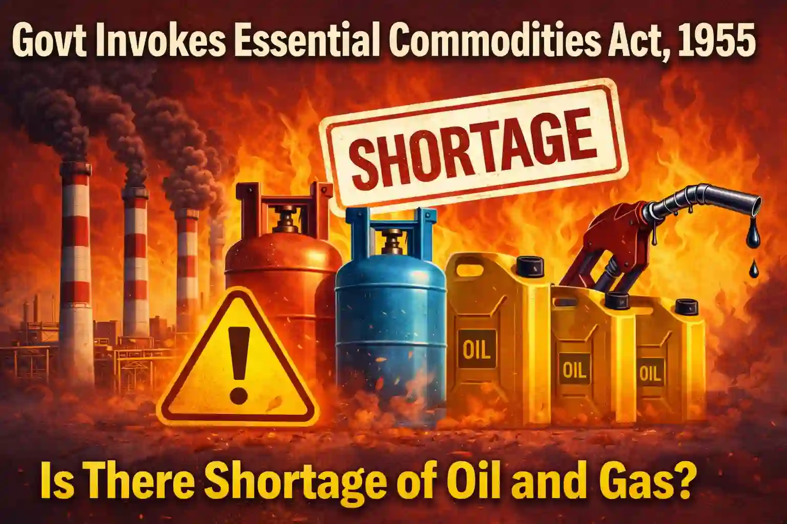 Govt invokes Essential Commodities Act 1955? Is there shortage of Oil and Gas?