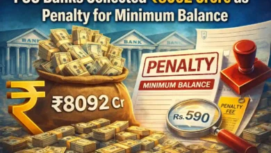 PSU Banks collected Rs.8092 crore as Penalty for Minimum Balance