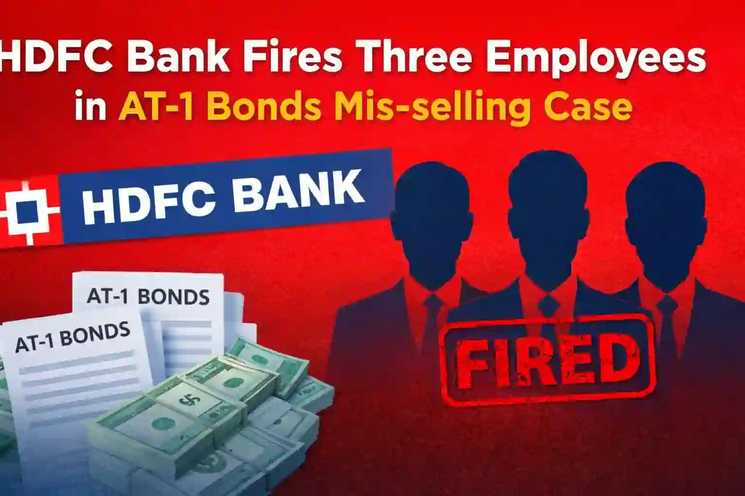 HDFC Bank Fires Three Employees in AT-1 Bonds Mis-selling Case