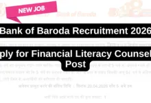 Bank of Baroda Recruitment 2026: Apply for Financial Literacy Counsellor Post in Rajasthan
