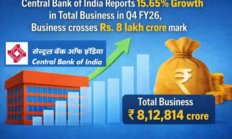 Central Bank of India Reports 15.65% Growth in Total Business in Q4 FY26, Business crosses Rs. 8 lakh crore mark
